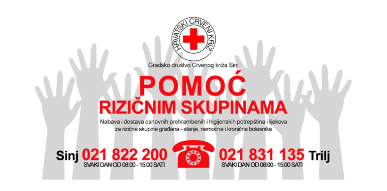 Sinjski Crveni križ otvorio telefone za pomoć rizičnim skupinama, upućen i poziv volonterima