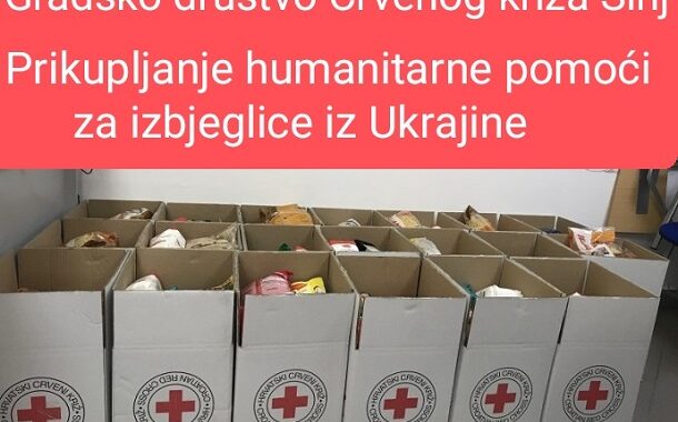 Crveni križ Sinj prikuplja humanitarnu pomoć za izbjeglice iz Ukrajine